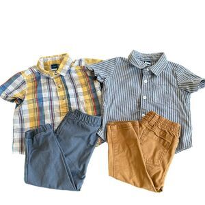 Old Navy Boys 12-18 Month Short Sleeve Button Up Shirts and Pants